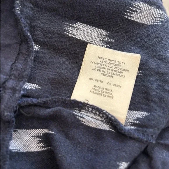 Elevenses Anthropologie Ikat Zip Front Jumpsuit Size 4 - Picture 11 of 12